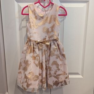 Elegant Gold and Cream Kids Dress